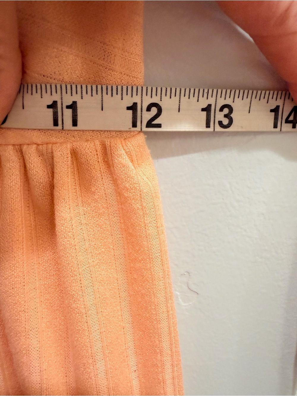 Vintage 70s Claudie Amos Peach Ribbed Knit Midi Dress USA 8 XS Made in England - Picture 10 of 12
